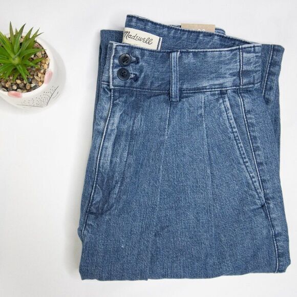 New! Madewell Pleated Wide-Leg Jeans, size 00 - Picture 16 of 16